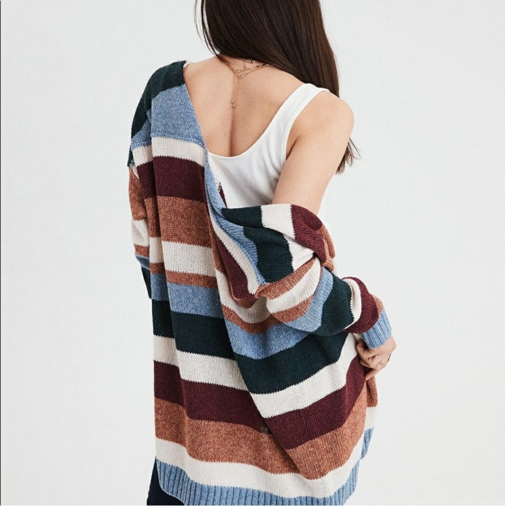 American Eagle Striped Cardigan